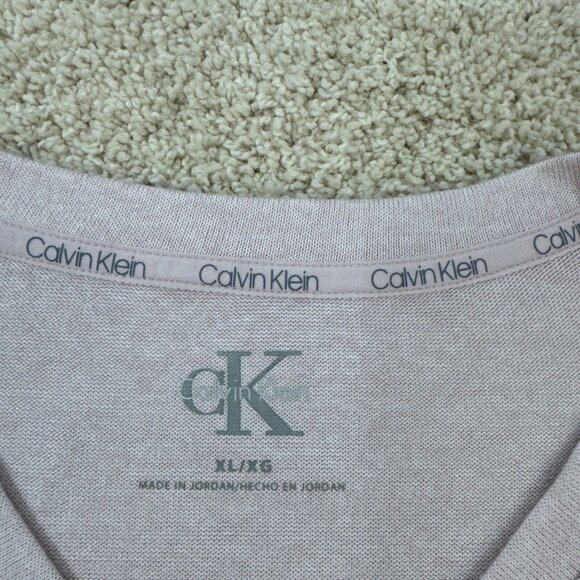 Calvin Klein Top Womens XL Pink V Neck Ruched Front Short Sleeve Knit Stretch NW - Picture 8 of 14